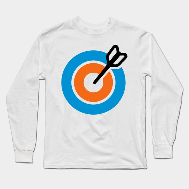 Direct Hit Arrow Bullseye Archery Dart Board Emoticon Long Sleeve T-Shirt by AnotherOne